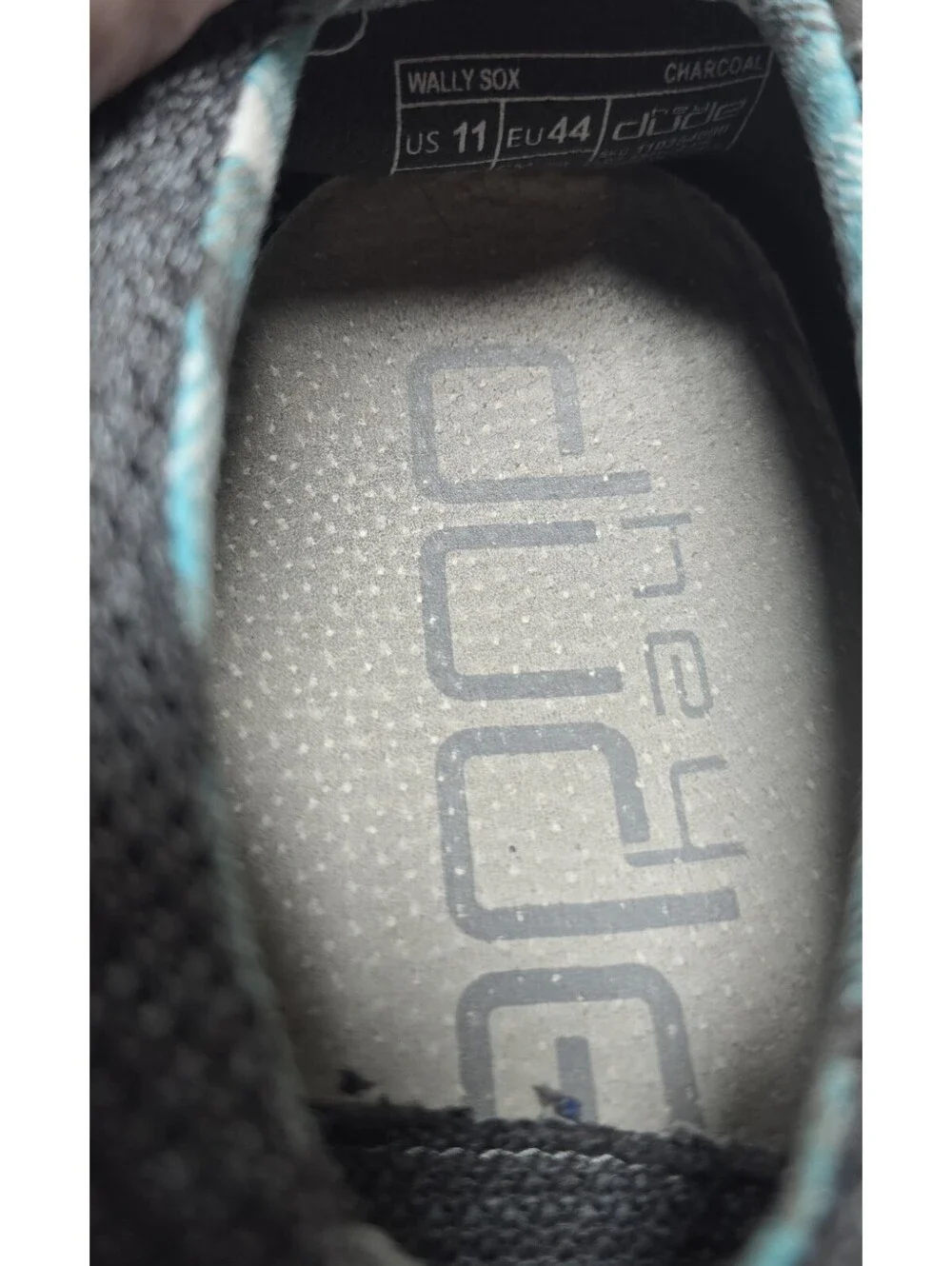 Hey Dude Wally Sox Shoe for Men - Charcoal, Size US 11